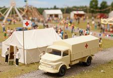 Wiking Mercedes MB 1413 DRK-Lastwagen Pritschen LKW Rot Kreuz beige 1976-78