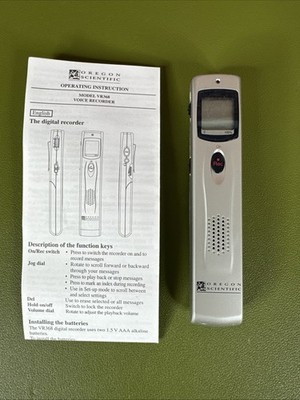 Oregon Scientific Digital Voice Recorder  VR368,  Tested-Working w Manual