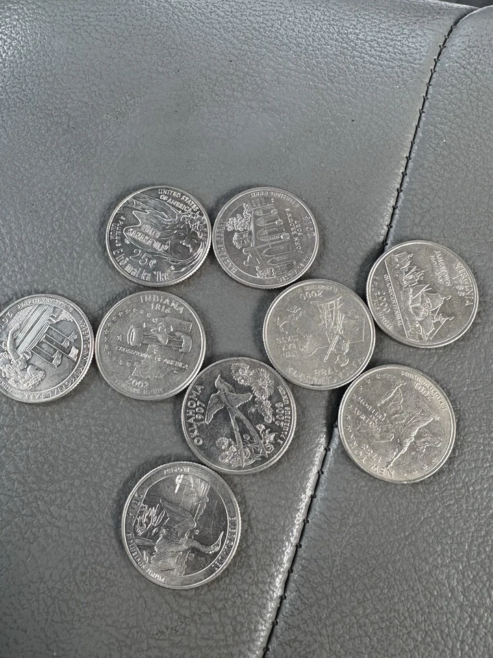 50 moedas de 25 centavos aleatórias do estado, inclui uma moeda de prata aleatória 90% prata. - Imagem 3 de 4