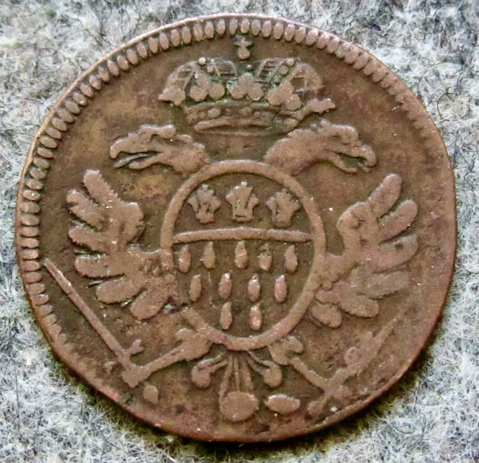 City of Cologne Köln German States 1789 4 Heller, Crowned Eagle Copper km# 440 - Image 4 of 4