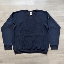 ALO Yoga Crewneck Sweatshirt Women's Large Inside Out Fleece Navy