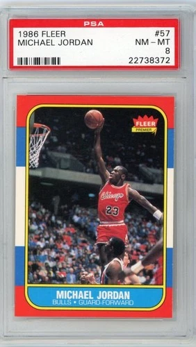 1986 Fleer Michael Jordan Rookie #57 PSA 8 P1463