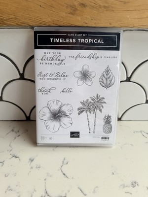 STAMPIN' UP TIMELESS TROPICAL Stamp Set & IN THE TROPICS Dies Bundle Palm Tree