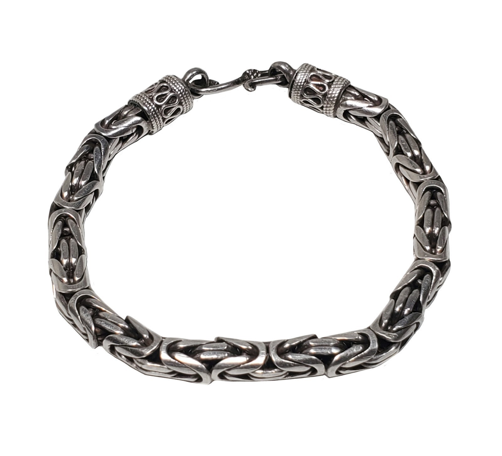 Solid Sterling Silver Round 5mm Byzantine Bali Ch… - image 1