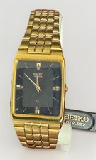 Near MINT Vintage SEIKO SX V700-5001 Gold Rectangle Quartz Mens Watch JAPAN