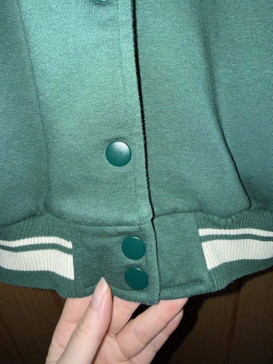 Next girls varsity jacket cream and green age 10 years