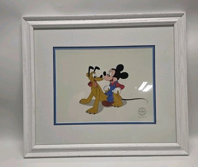 Walt Disney Mickey Down Under Sericel Mickey Mouse & Pluto W/ COA
