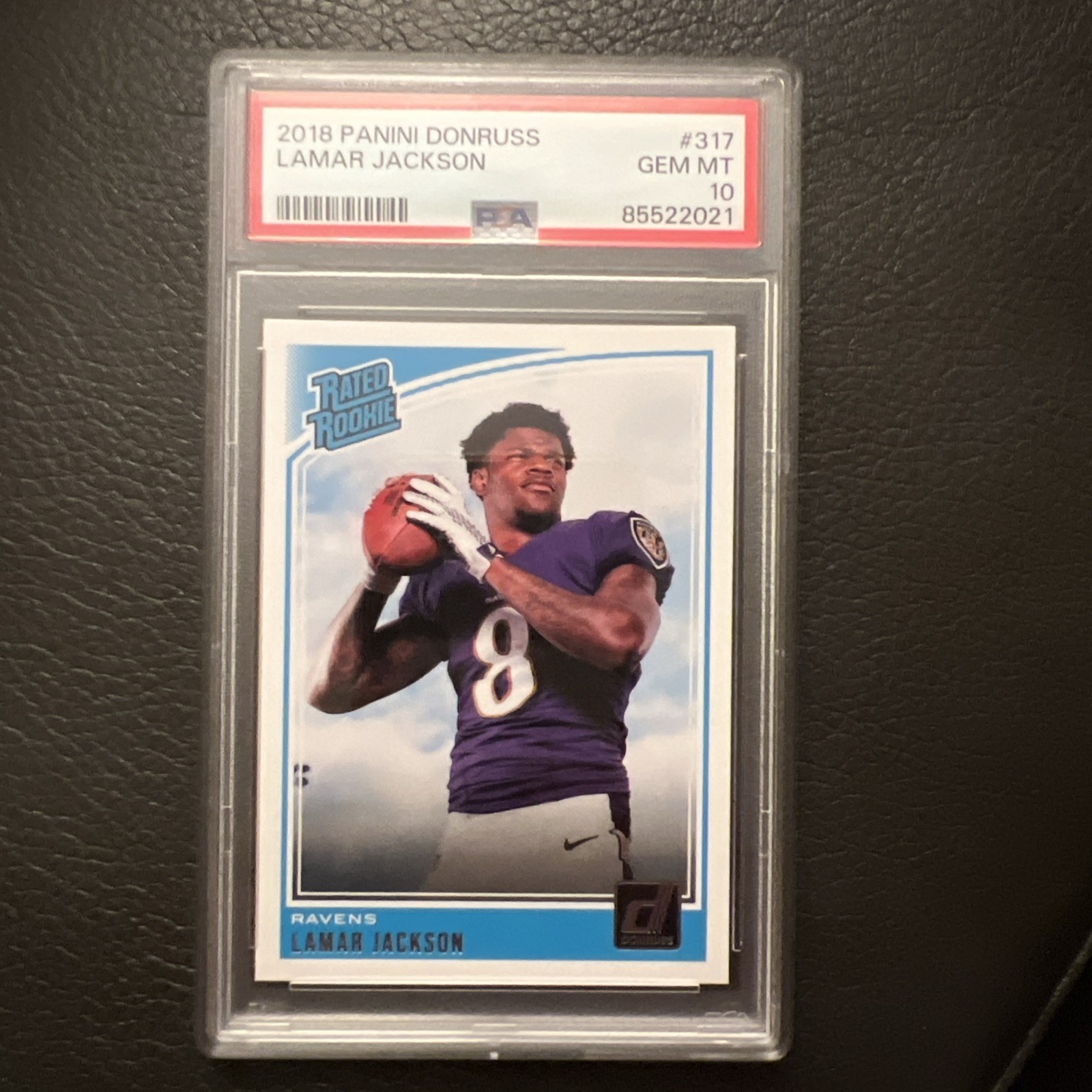 2018 PANINI DONRUSS #317 LAMAR JACKSON RC RATED ROOKIE PSA 10