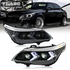 Full LED Projector Headlights For BMW E60 E61 5 Series 2005-2010 DRL Head Lamps