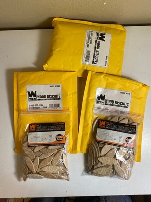 WEN JN100B #0 JN111B #10 JN122B Wood Biscuits Joiners Lot of 3 Bags