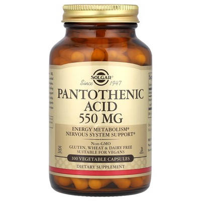 Pantothenic Acid, 550 mg, 100 Vegetable Capsules