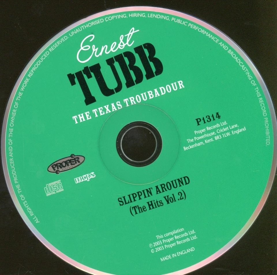 Ernest Tubb Slippin' Around (The Hits Vol. 2) CD UK Proper  (2) 2003 P1314 - Image 3 of 3