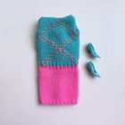 Vintage 60s Barbie Knit Hit #1804 Dress & Original Blue Heel Shoes COMPLETE