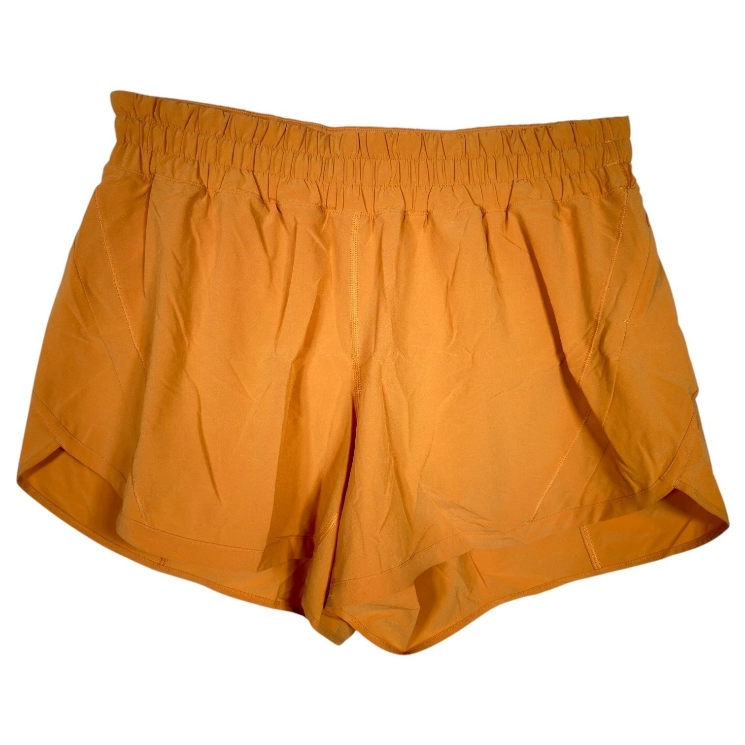 Lululemon Tracker Short V Orange Athletic Running Shorts Women Size 14 W7ATBS