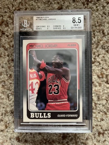 Fleer 1988-89 Michael Jordan #17 Chicago Bulls Basketball Card BGS 8.5 Graded