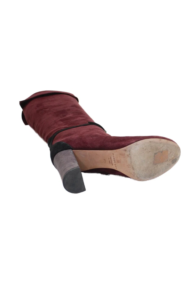 Женские кожаные сапоги Derek Lam с круглым носком без застежек до колена бордовые размер 37,5 7,5 - Изображение 4 из 4