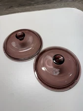 Vintage Pyrex Visions Cranberry Glass 25 V1C A Lid Fits 1L / 1 QT Sauce Pan