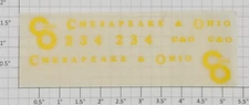 American Flyer TRS-0826 234 Yellow C&O Logo GP-7 Diesel Dry Transfer Decal