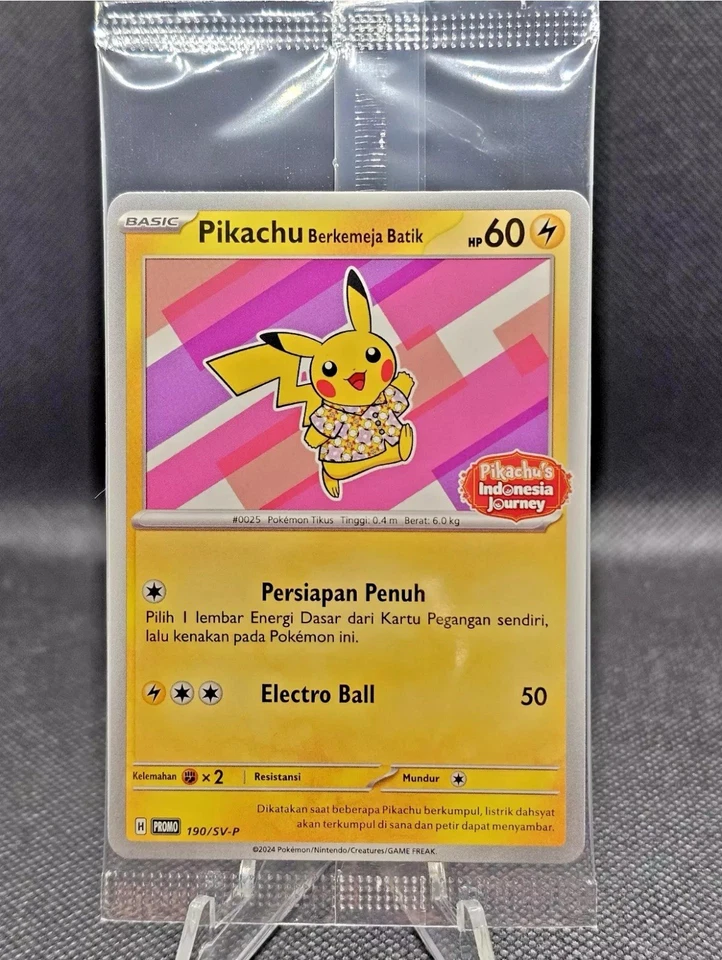 SEALED SET - 4 Pikachu Batik Indonesia Promo Pokemon 101/SV-P 155 154 190/SV-P - Image 3 of 4