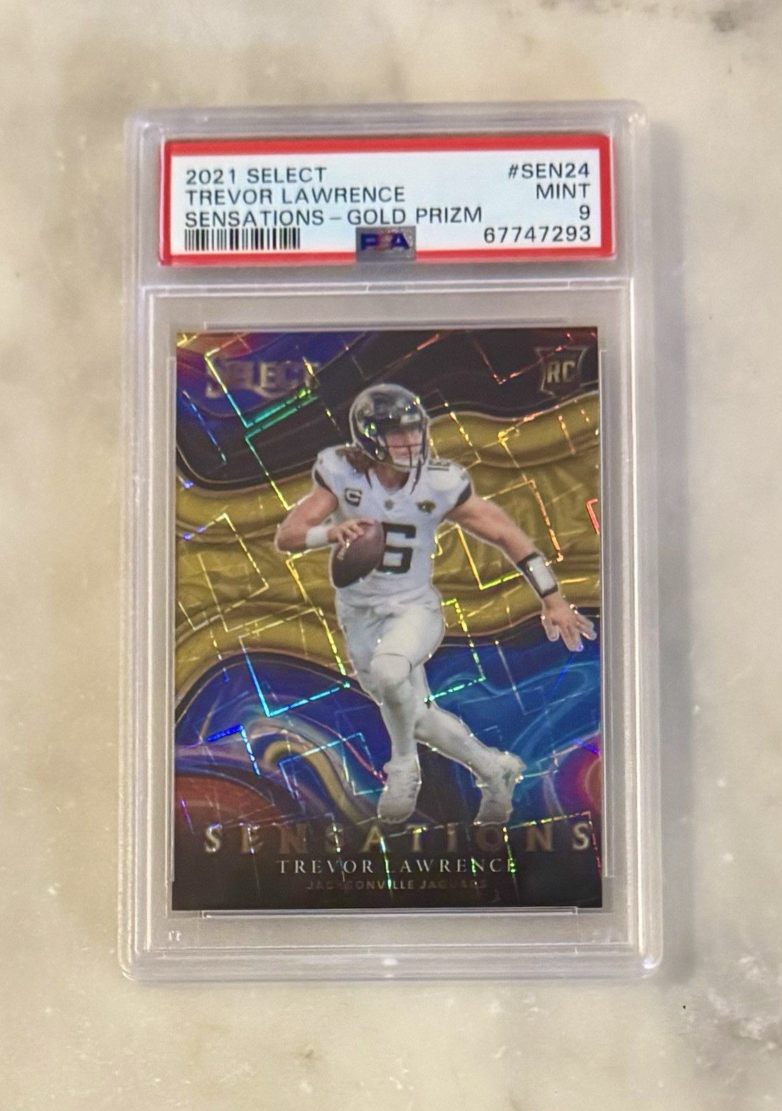 2021 Panini Select TREVOR LAWRENCE RC Sensations GOLD /10 PSA 9
