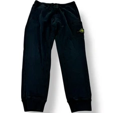 Stone Island Black Designer Cargo Jogger Sweatpants Cotton Men’s Size Large