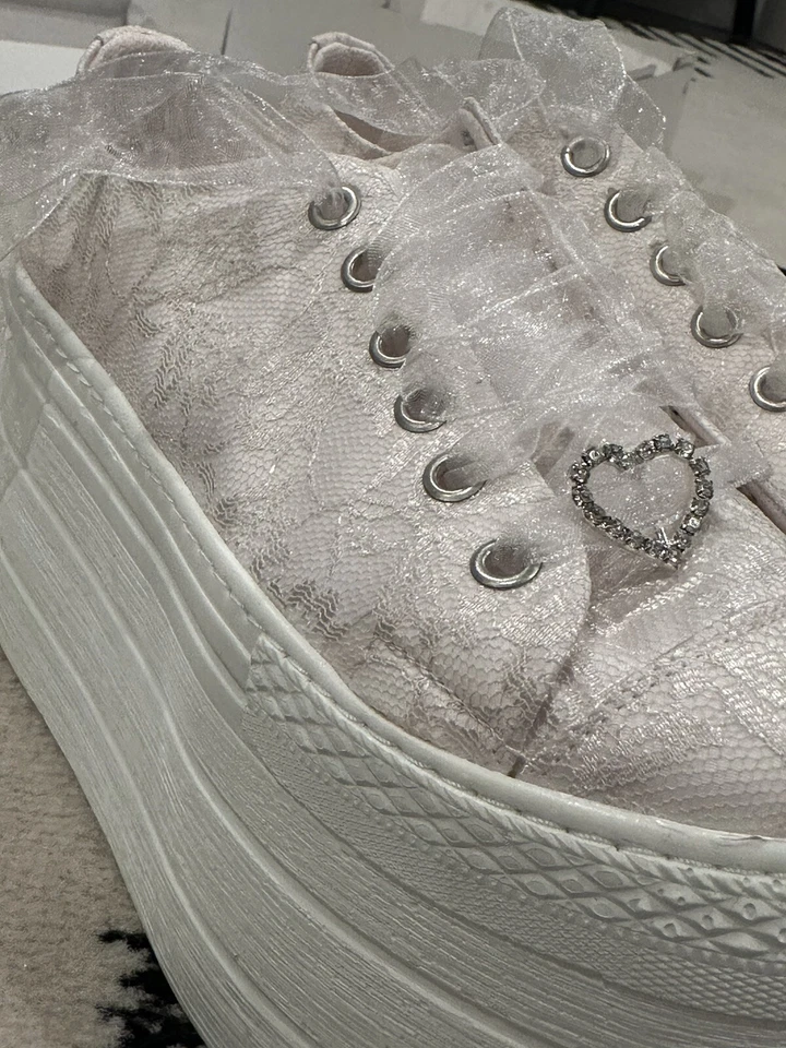 Stilo свадебный размер США 5 блестящий кружева платформе кроссовки - новый / новый - Изображение 4 из 4