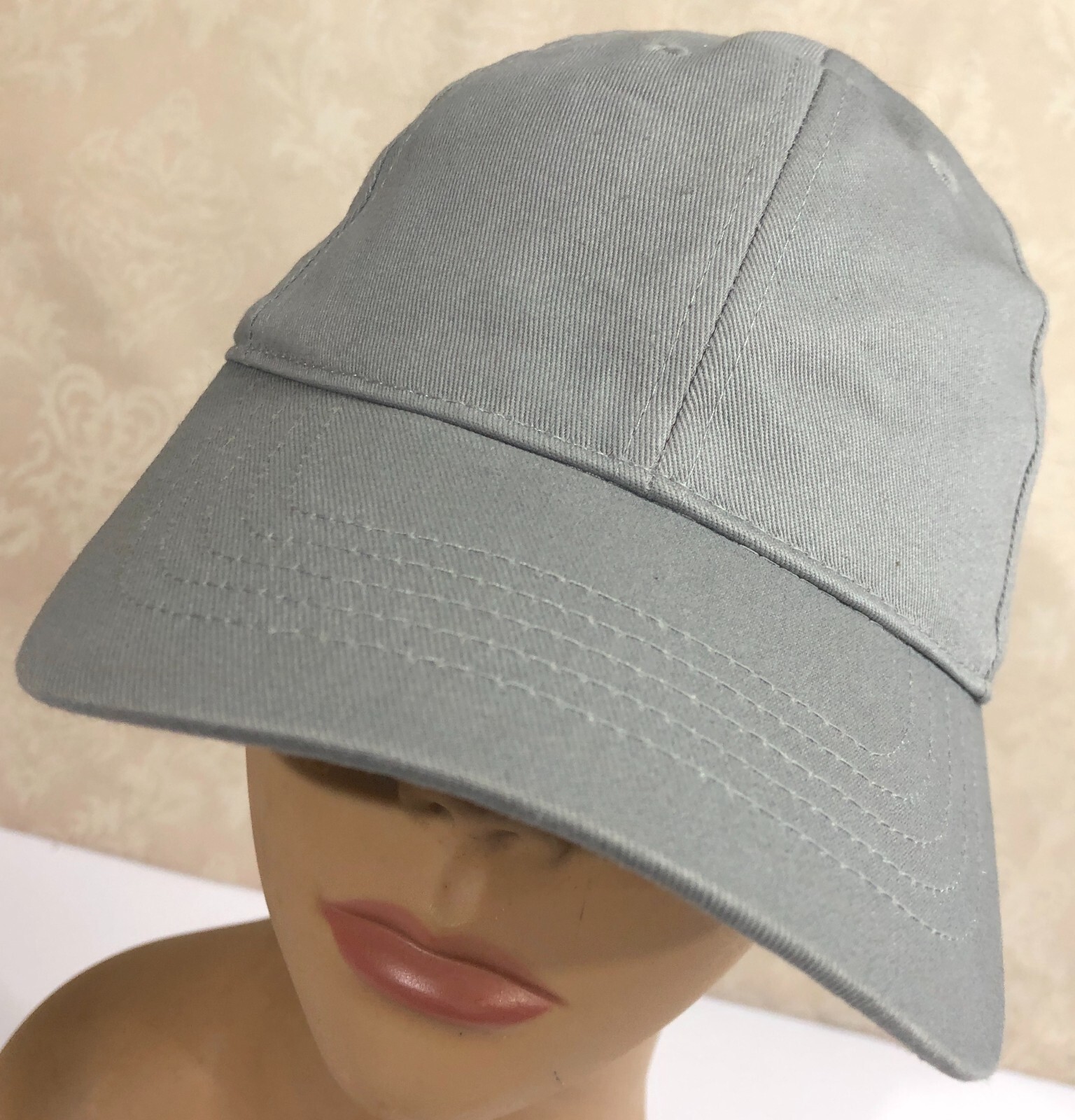 Blank Front Ballcap Gray Adjustable Baseball Cap … - image 1