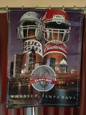 Large Tampa Bay Bud Bowl 2001 Banner by Budweiser Beer