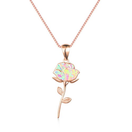 Elegant New French Romance and Beautiful Rose Opal Necklace - Picture 22 of 24