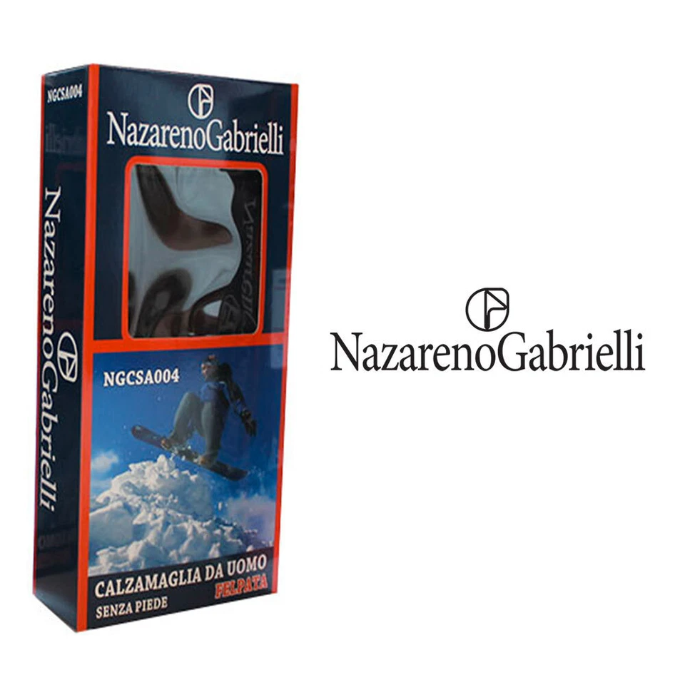 Calzamaglia da uomo termica in microfibra Collant invernali sci nero blu grigio - Immagine 3 di 4