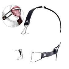 BDSM Bondage Open Mouth Gag with Metal Nose Hook Couples Roleplay Game Restraint