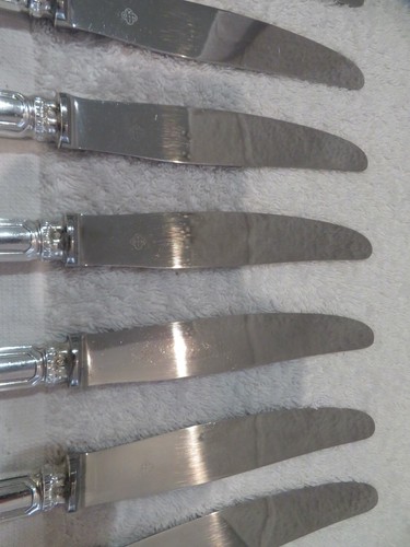 Vintage French 950 silver 12 dinner knives Christofle Cardeilhac Gadroons LXVI - Picture 6 of 12