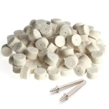 Drilax 100 Pcs 1/2 x 3/8 inch Wool Felt Polishing Buffing Pad Included 2 Screw M