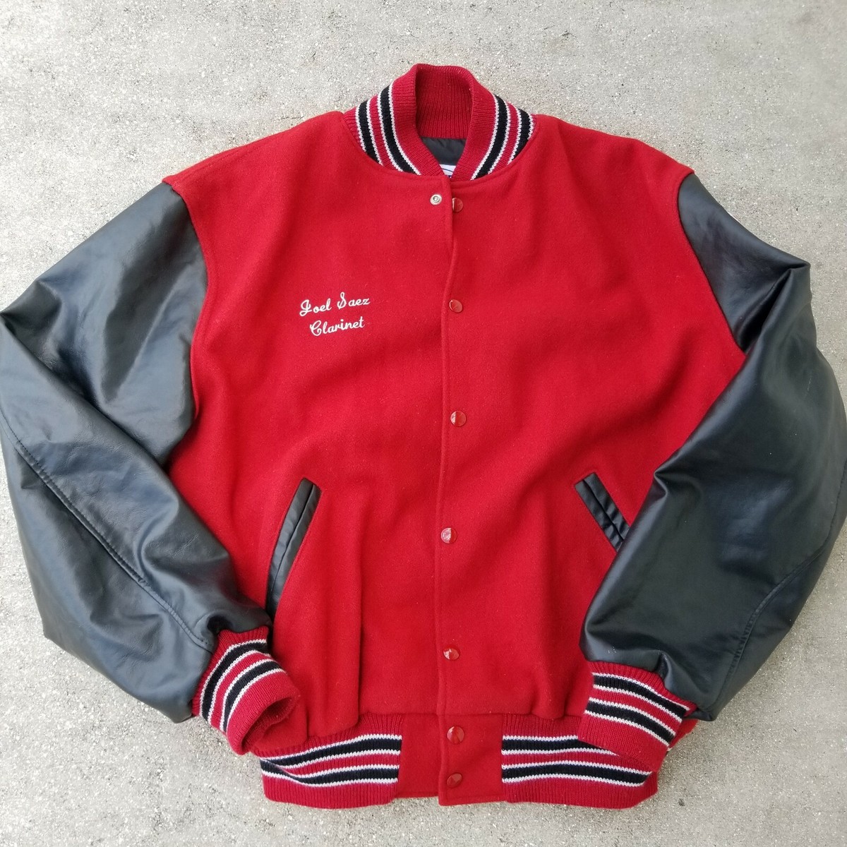 Neff Wool Blend Leather Varsity Marching Band Jacket Men