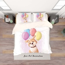 3D Dog Ball Cartoon Kids Quilt Cover Set Duvet Cover Bedding Pillowcases