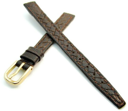 Reloj Banda de Cuero Lagarto Cosido Negro Marrón 10, 11, 12, 13, 14, 16, 19, 21 mm - Imagen 15 de 23