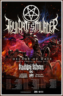 THY ART IS MURDER KUBLAI KHAN TX UNDEATH Tour 2023 Ltd Ed RARE Poster! Deathcore
