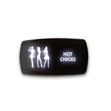 HOT CHICKS - Horizontal LED Rocker Switch 5 Pin Dual Light 20A 12V ON / OFF