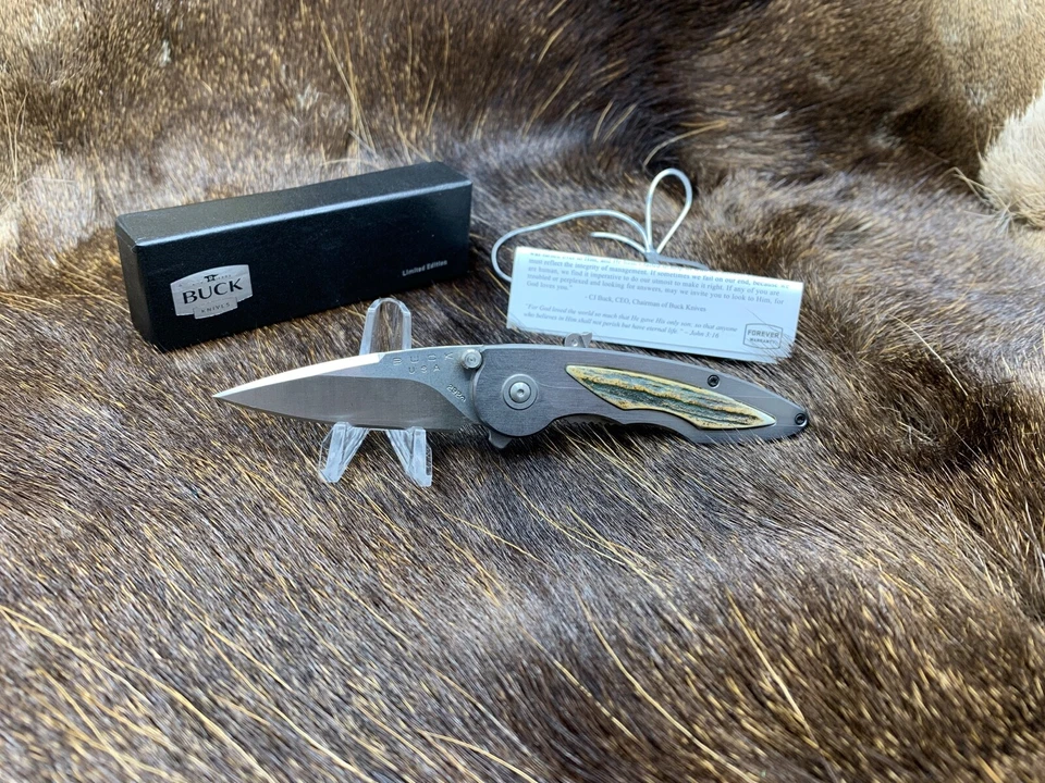 Cuchillo Buck 0292B01-B Impulse Liner Lock con inserto de ciervo - Como nuevo en caja bonito Foto 3 de 4