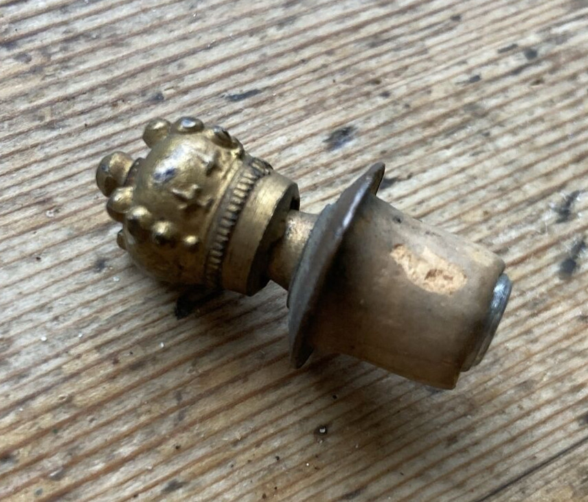 Antique Romel Ceramic Floral Pattern Perfume Bottle, Damage to Handle 11