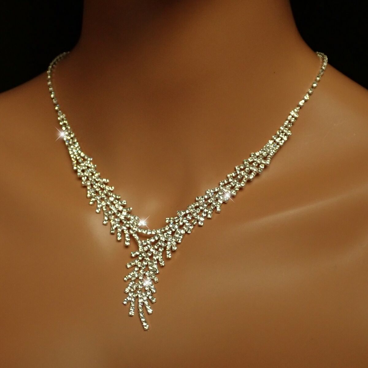 Vivienne Westwood Diamante Heart Necklace Earrings Set Red Silver NO BOX  [EJ5009 | eBay