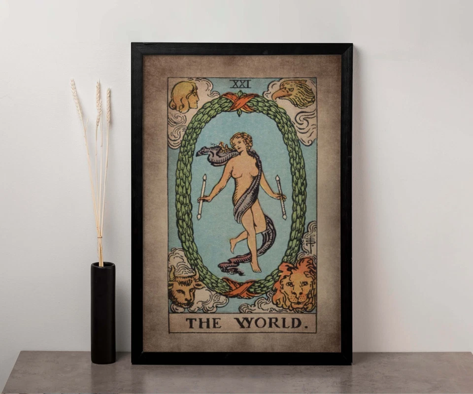Tarot Card The World framed canvas print or poster Magic vintage wall Home Decor - Image 3 of 4