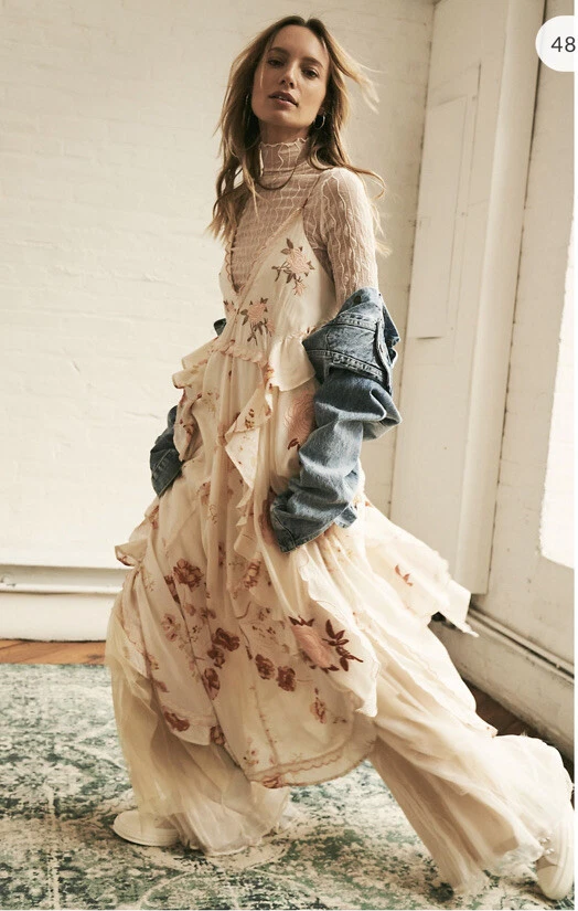 Free people ruffle dress cheap