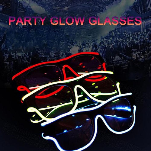 LED Light Glasses USB Chargeable Glasses Luminous Sunglasses for Cosplay Party - Picture 3 of 21