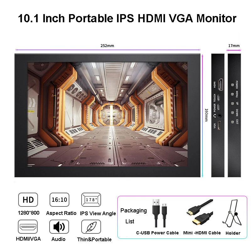 Portable 10.1" Game Monitor IPS USB HDMI 1080P Second Screen for PC Laptop PS4 - Image 2 of 4