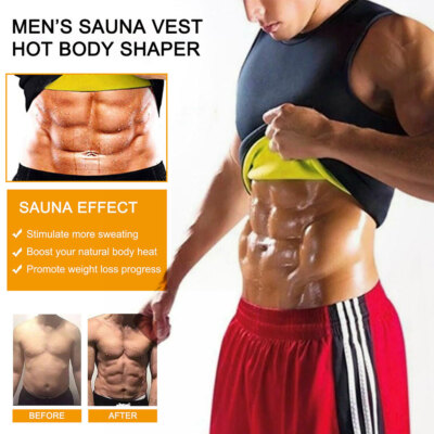 Men Neoprene Sauna Sweat Slimming Shaper Shirt for Weight Loss Workout GYM Vest