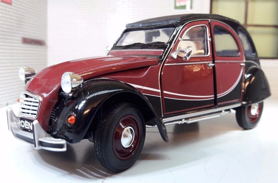 1:24 Citroen 2CV Charleston Maroon Welly Diecast V Detailed Model G LGB Scale  - Image 2 of 4