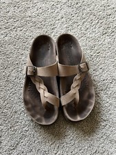 Mephisto Helen Twist Womens Size 36 Tan Sandal Leather Slip On Thong Buckle