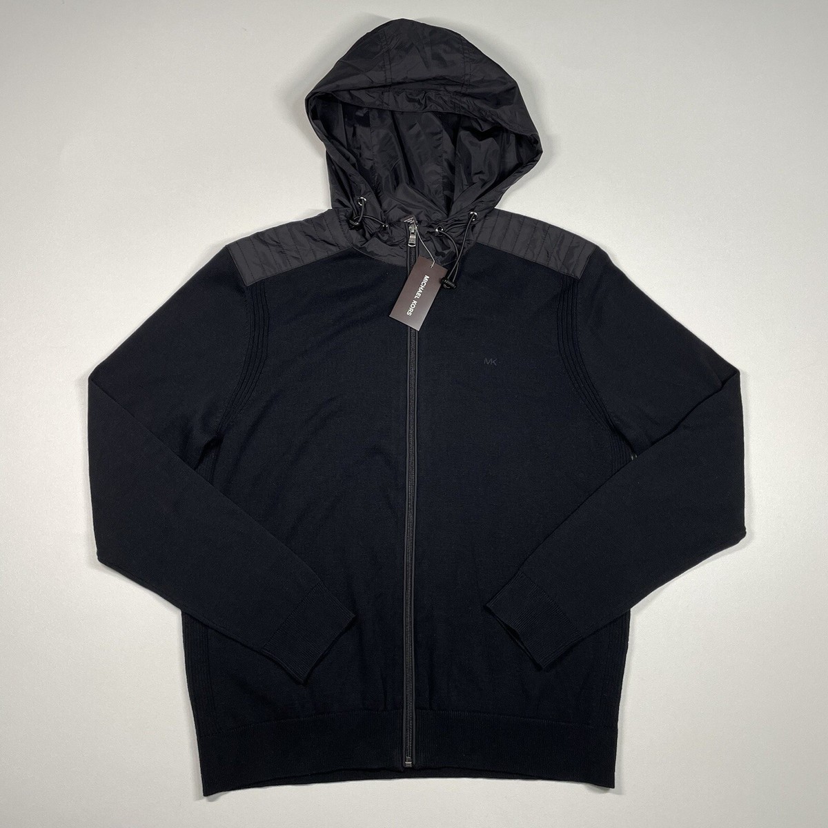 マイケル Michael Kors Sweatshirt Men's Medium Black Full Zip Hoodie $148