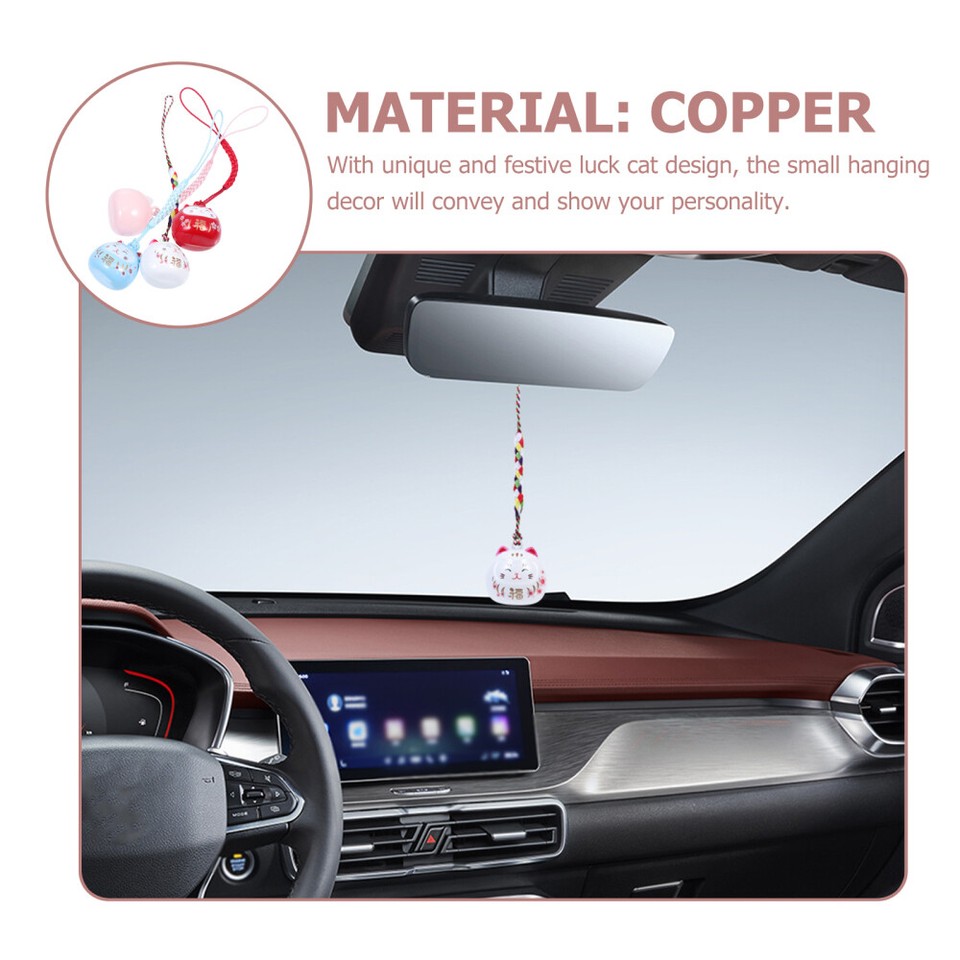 4 Pcs Luck Cat Key Ring Pendant Fortune Chain Japanese Car Hanging